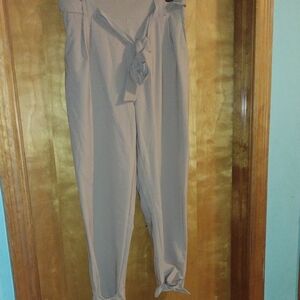 Grace Karin Women's Tie-Waist Pants in Light Tan